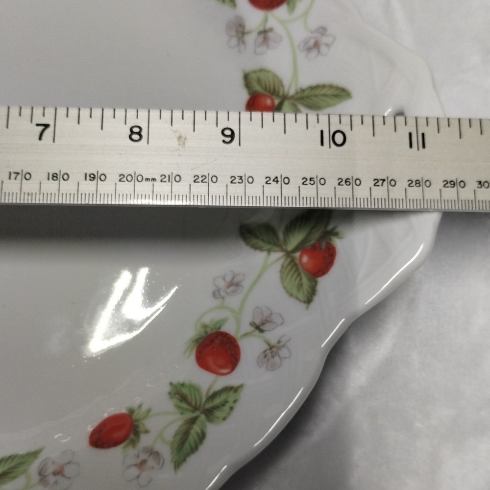 Bernardaud Limoges Fraises Strawberry Handled Cake Plate French Porcelain - Picture 9 of 13